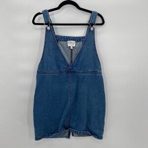 Hayden Blue Denim Distressed Jean Jumper Overall Dress Women’s Size M